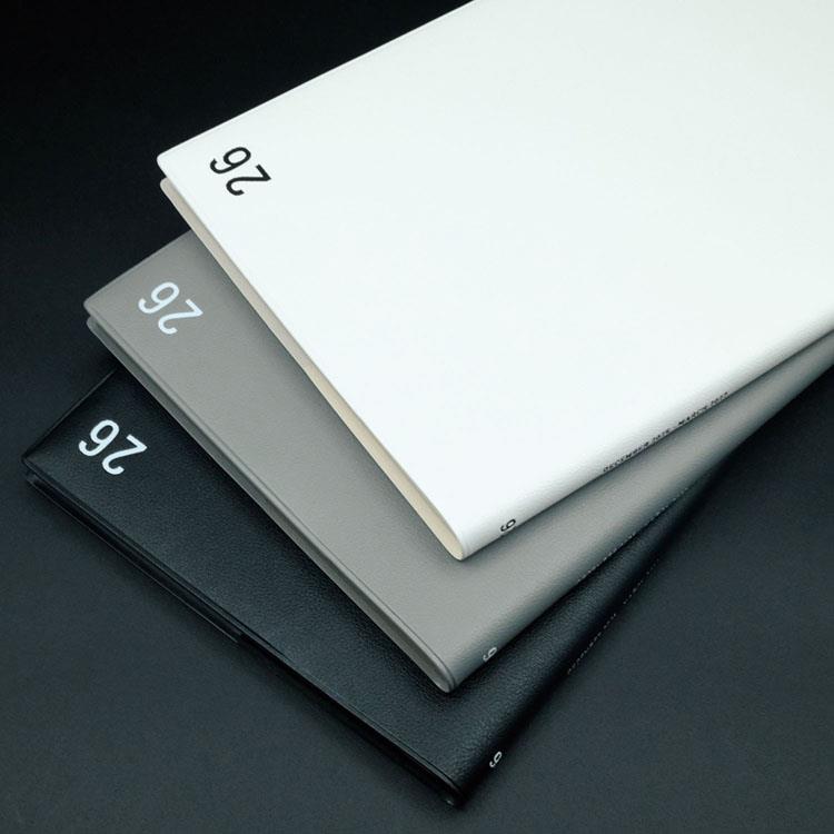 2025年12月始まり手帳 週間バーチカル A5 年号 グレー グレー