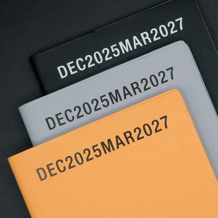 2025年12月始まり手帳 週間レフト B6変型 タスクログ タイポ グレー グレー