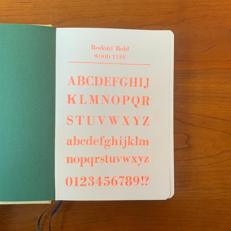 タイプフェイスノートブック ボドニ ダルゴールド ダルゴールド