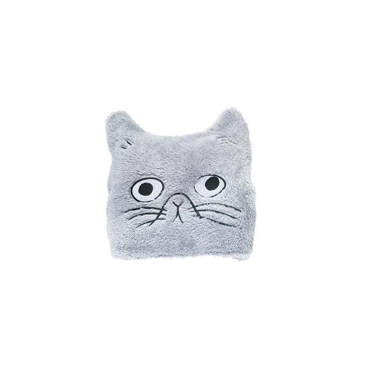 CatFace ブランケット 100×70cm ライトグレー ライトグレー