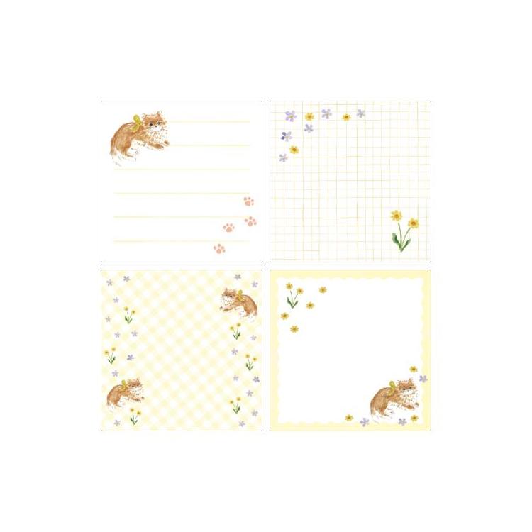 メモパッド・スクエア 利光春華 イエローリボンキャット イエローリボンキャット