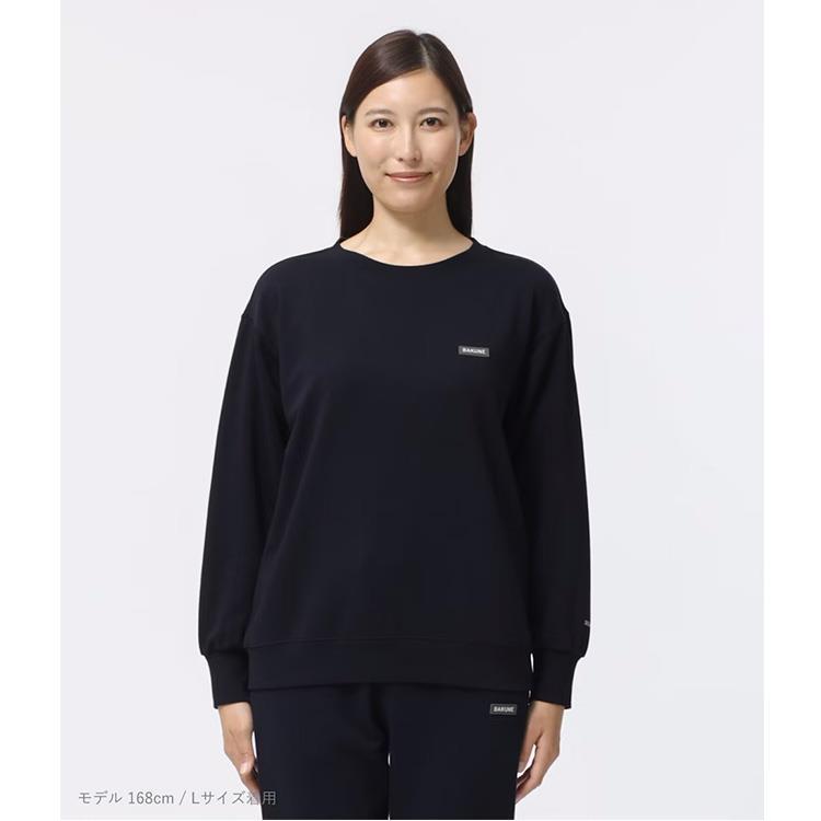 リカバリーウェア スウェット ウィメンズ 長袖クルーネックシャツ ネイビー Lサイズ L:ネイビー