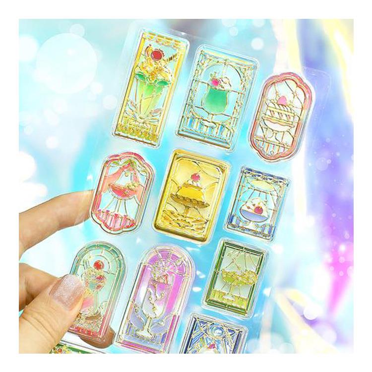 きゅるるんシール 箔押し 喫茶アラモード ステンドグラス ステンドグラス