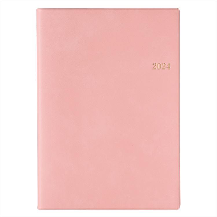 ２０２４年１月始まり手帳　デイリー　Ａ５　メモリー３　ピンク ピンク