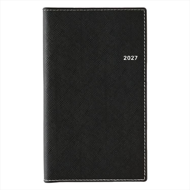 2027年1月始まり手帳 週間レフト B7 NOLTY ポケットカジュアル コンパクト ブラック ブラック