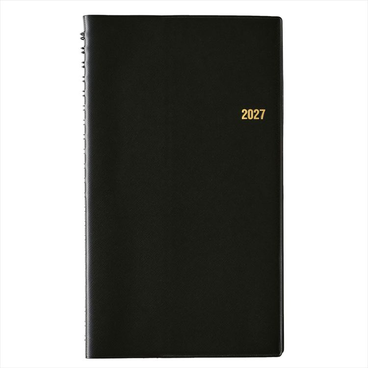 2027年1月始まり手帳 週間レフト A5変型 NOLTY リング スリム 黒