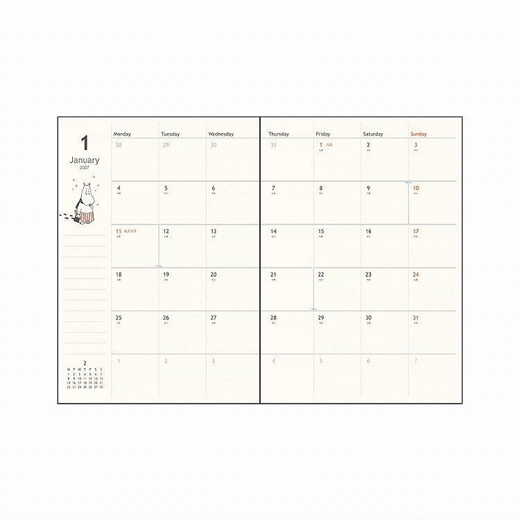 2026年10月始まり手帳 B6 月間 ムーミン リトルミイ ムーミン リトルミイ