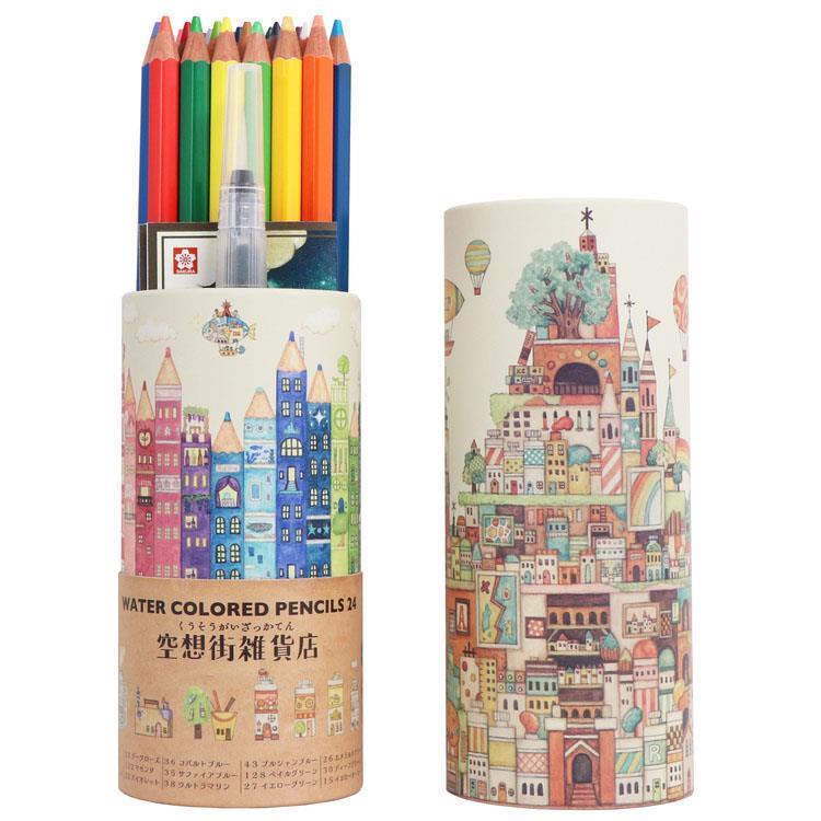 絵　水彩色鉛筆画　AsAgA  新品　水彩色鉛筆　送料無料　匿名配送 楽天市場】[サクラクレパス] 水彩画が描ける 水彩色鉛筆 24色