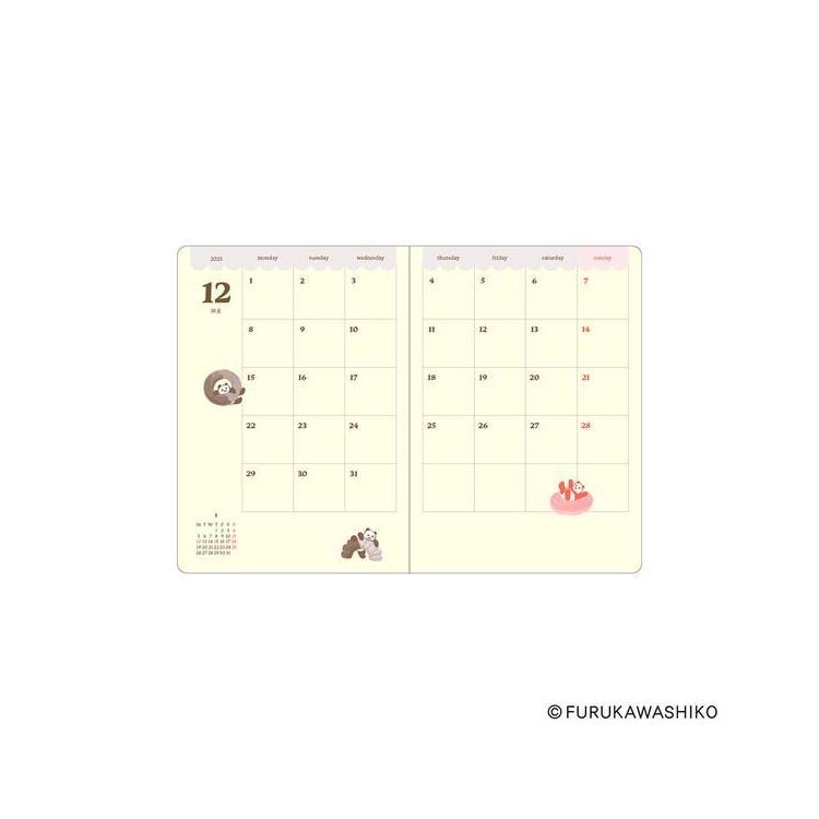 2025年12月始まり手帳 月間 A6 お菓子などうぶつ工房 ダックスフンド E6248 ダックスフンド