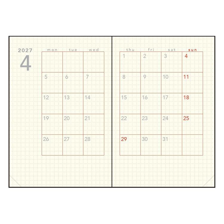 2026年12月始まり手帳 月間 isshoni. グレー グレー