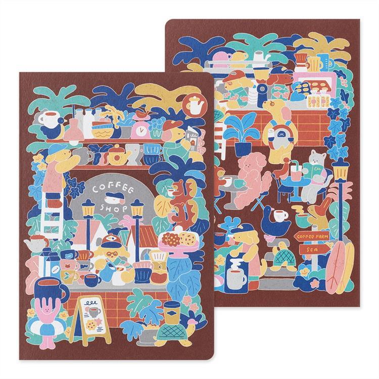 ノート ゆるログ B6 コーヒーショップ柄 コーヒーショップ柄