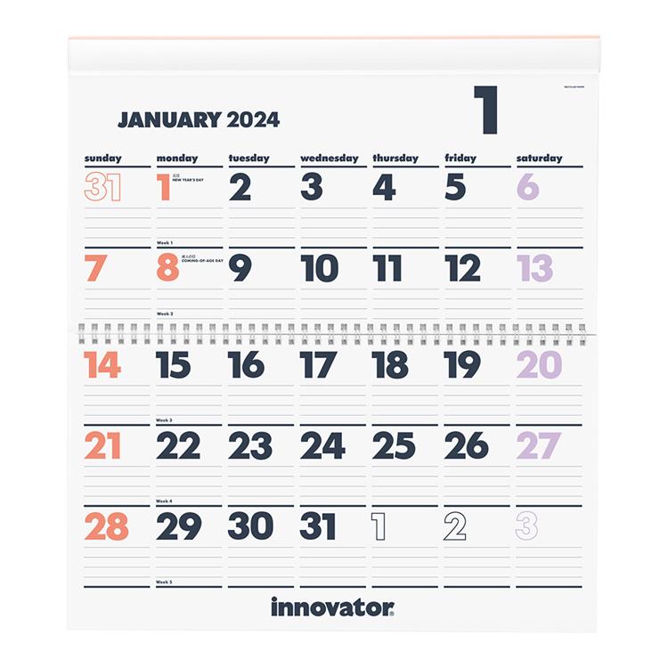 ２０２４年１月始まりカレンダー　壁掛けＭ　イノベーター