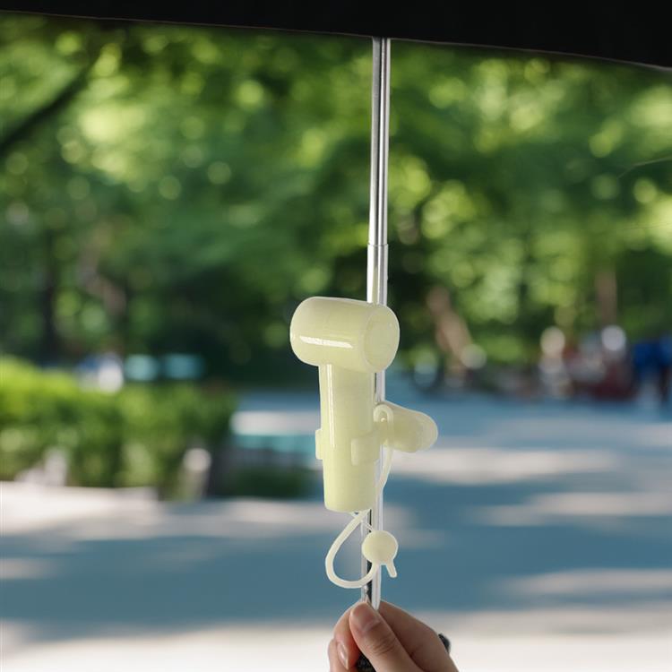 日傘クリップ付き 小型ジェットファン イエロー 扇風機 イエロー