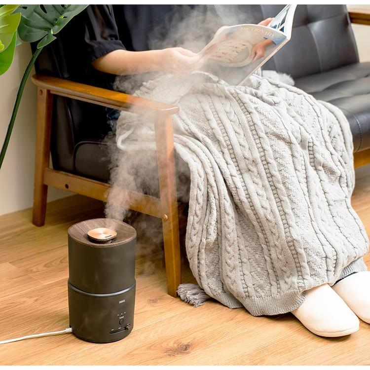 超音波式 ダブル抗菌 上部給水超音波式加湿器 アロマウォーター対応 ブラック 1.5L