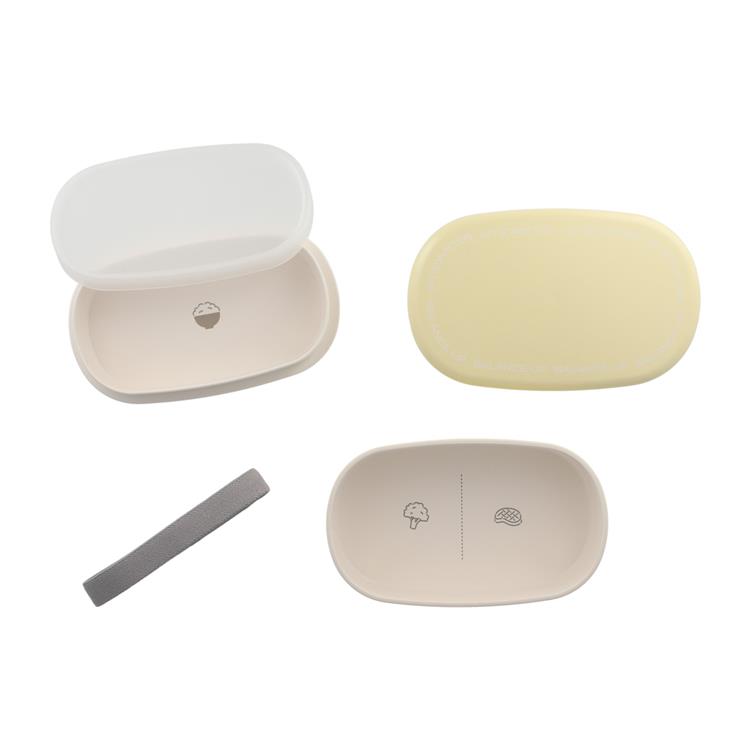 オーバルランチボックス 570ml レモンクリーム バランスアップ お弁当箱【ロフト限定】 レモンクリーム