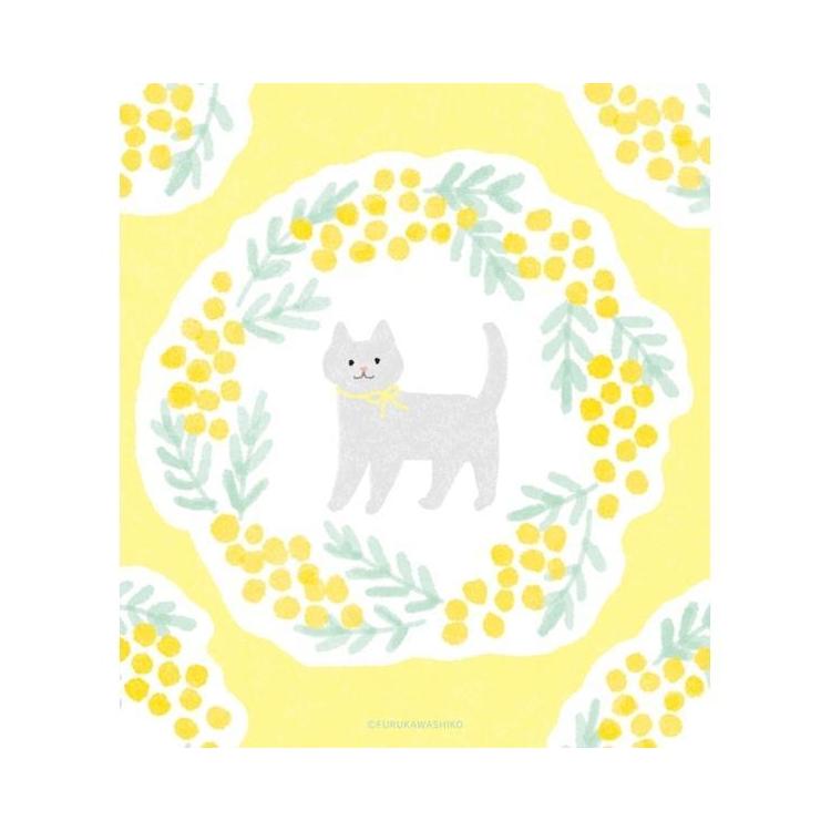 春柄 メモパッド ミモザとネコ ミモザとネコ