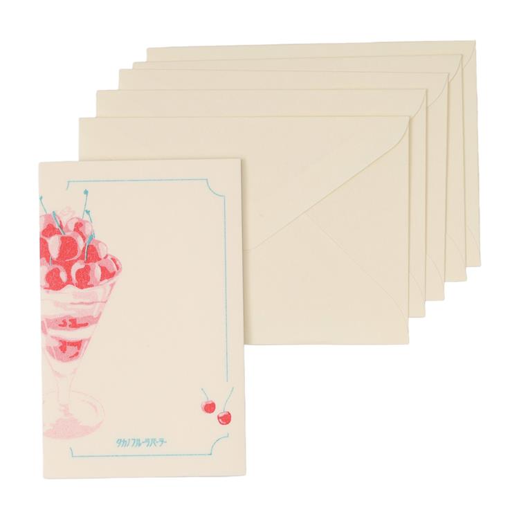 ミニレターセット タカノフルーツパーラー さくらんぼパフェ さくらんぼパフェ