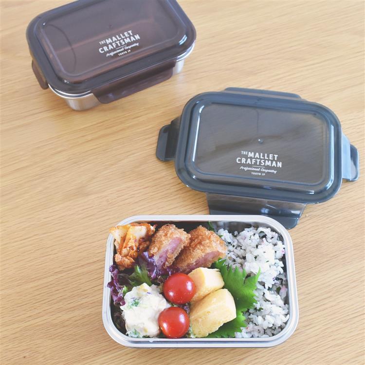 ステンレス4点ロックランチコンテナM 640ml ブラック お弁当箱 ブラック