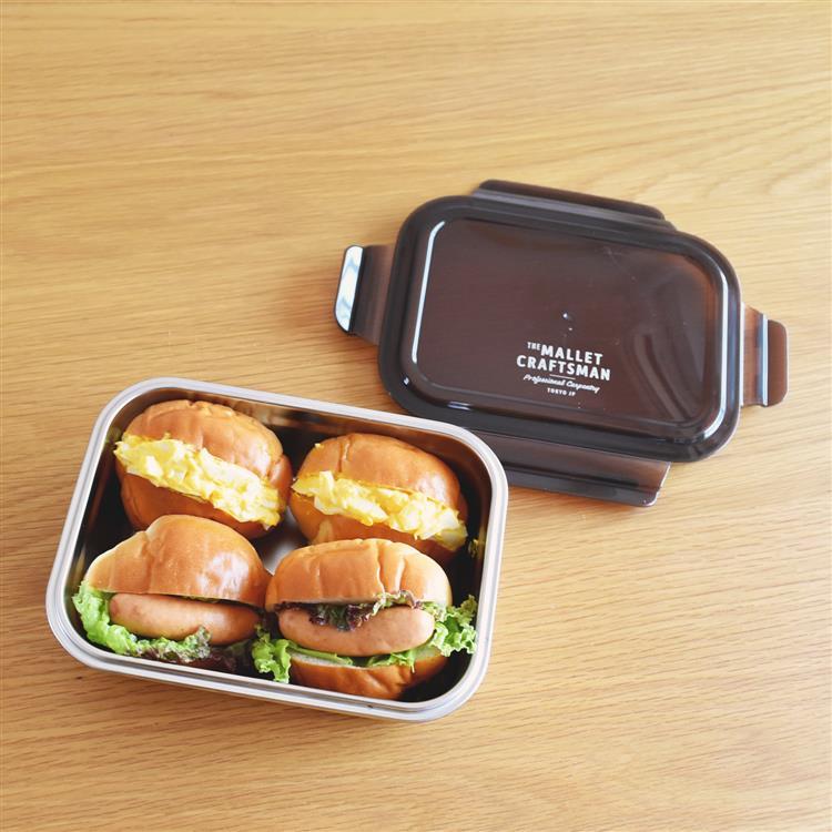 ステンレス4点ロックランチコンテナL 1200ml ブラウン お弁当箱 ブラウン