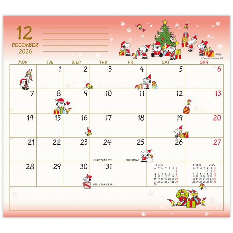 2025年10月始まり手帳 月間 B7 ピーナッツ スヌーピー犬小屋 スヌーピー犬小屋