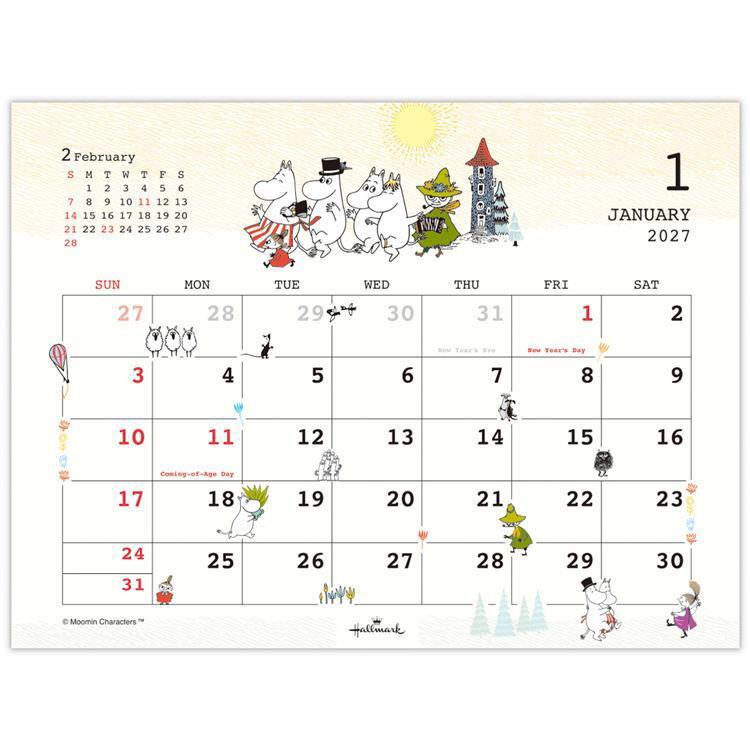 2027年1月始まりカレンダー 卓上 ムーミン ムーミン