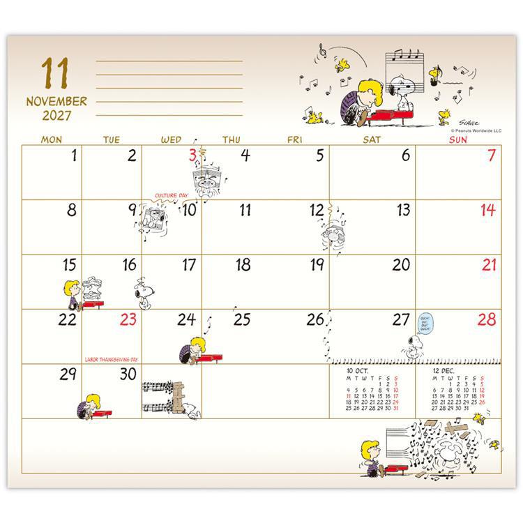2026年10月始まり手帳 月間 B7スリム スヌーピー ひつじ ひつじ