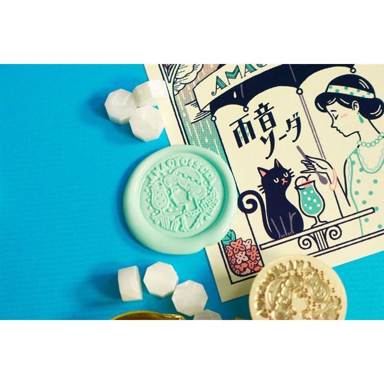 シーリングワックスセット レトロ郵便 雨音ソーダ(雨音ソーダ ... 雨音ソーダ シーリングワックスセット SANBY オビワン スタンプ 文具女子博