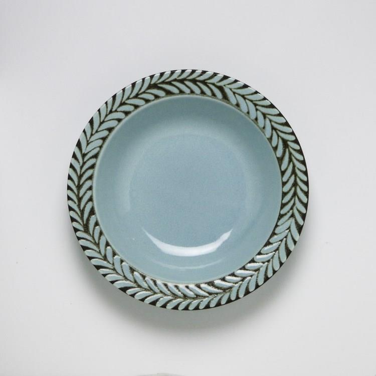 カレーパスタ皿　２１０ディーププレート　アイスブルー　３００ｍｌ　グラン カレーパスタ皿:アイスブルー