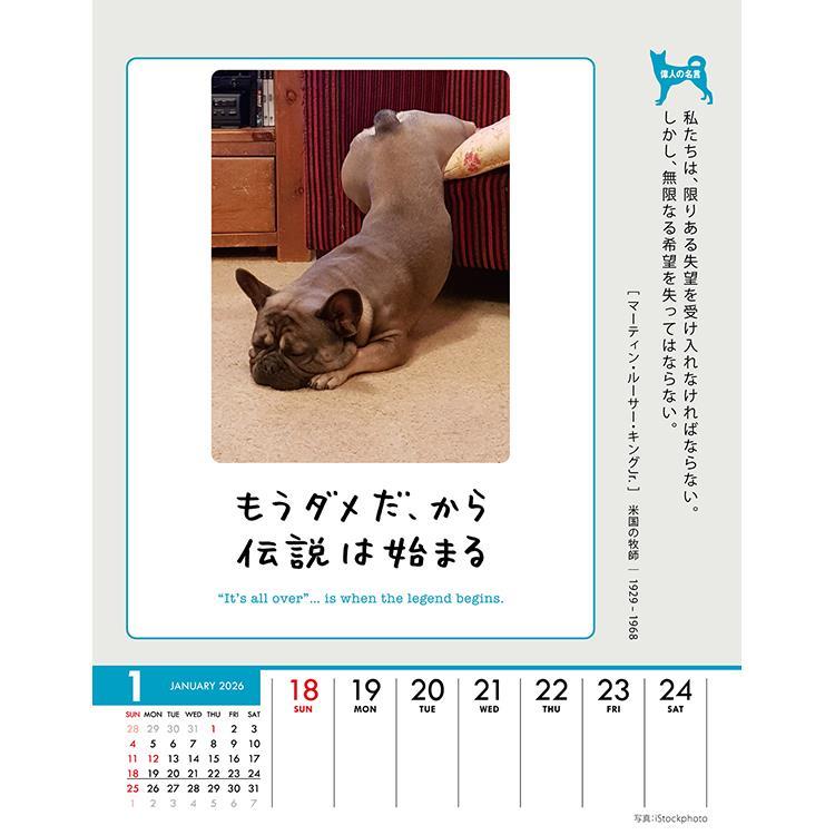 2026年1月始まり 卓上・壁掛け 週めくりカレンダー 人生はワンチャンス 人生はワンチャンス