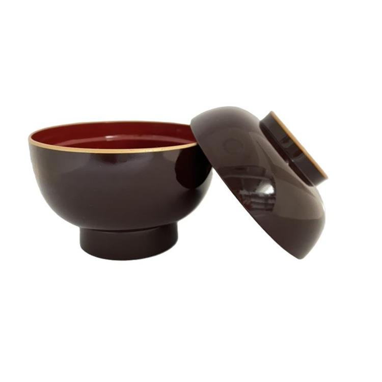 大名型雑煮椀 溜渕金 430ml 溜