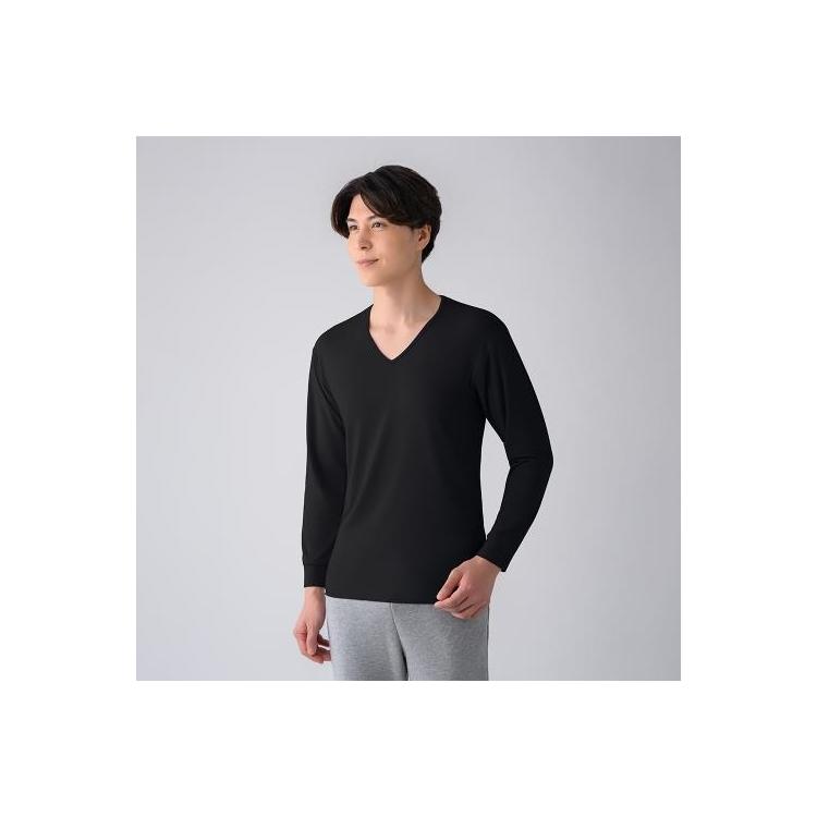 Vネックインナー長袖 ブラック M ブラック:M