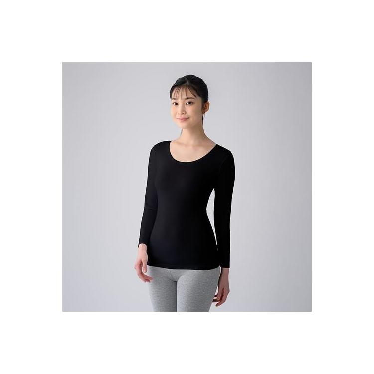 Uネックインナー長袖 ブラック L ブラック:L