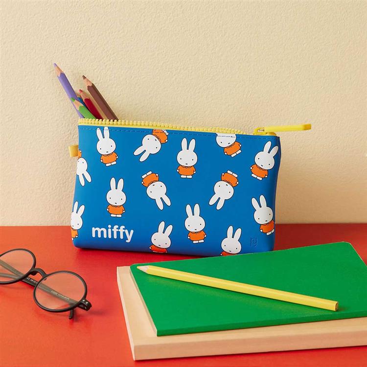 ミッフィー シリコン フラットポーチ ブルー