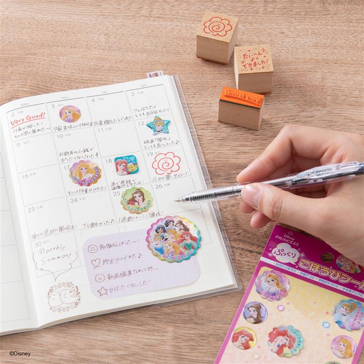 ぷっくりごほうびシール ディズニープリンセス ディズニープリンセス