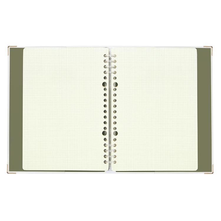 2mmグリッド バインダーノート A5 オリーブ オリーブ