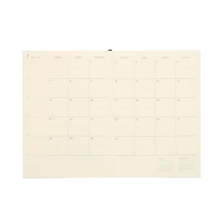 2026年10月始まり手帳 月間 A5 コトン イエロー イエロー