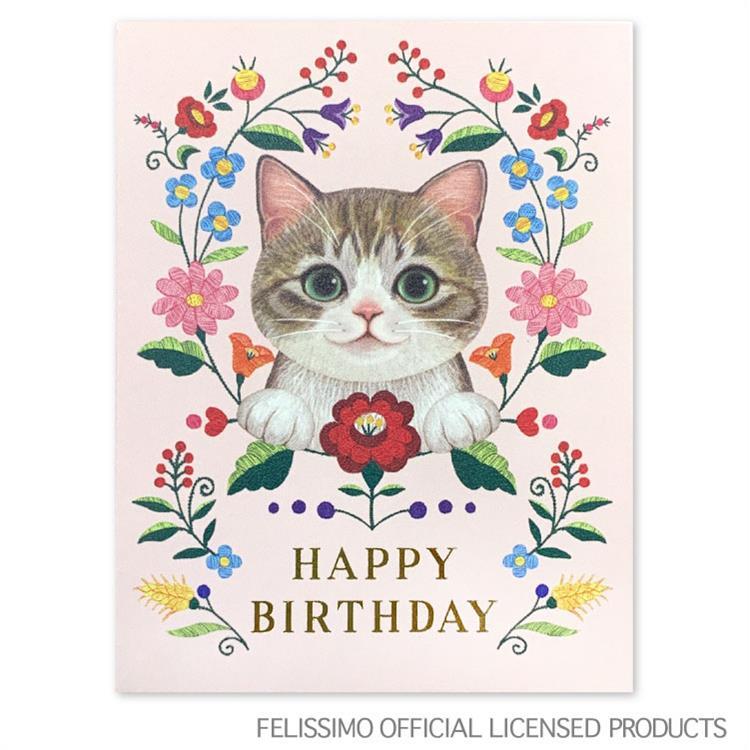 バースデーミニカード 花柄 ピンク フェリシモ猫部 ステーショナリー ロフト公式通販サイト Loft