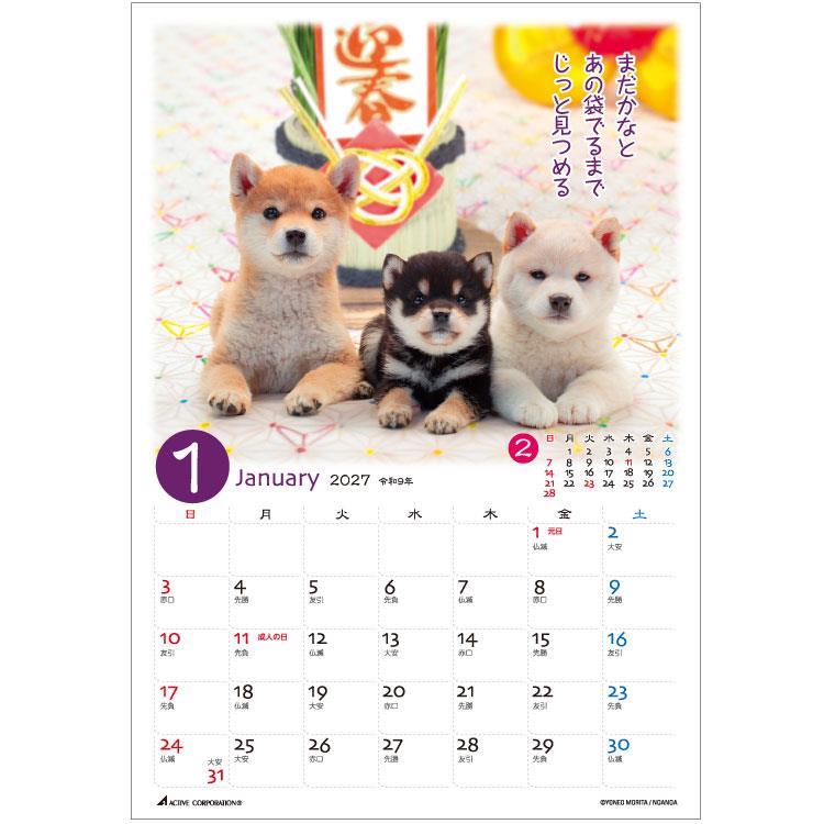 2027年1月始まりカレンダー 卓上 ぷちしば