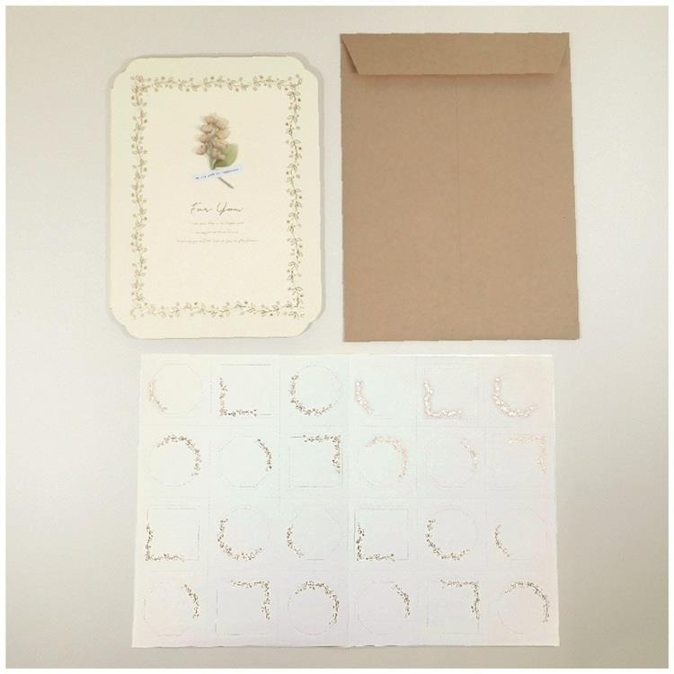 フラワーオーナメント色紙 クリーム