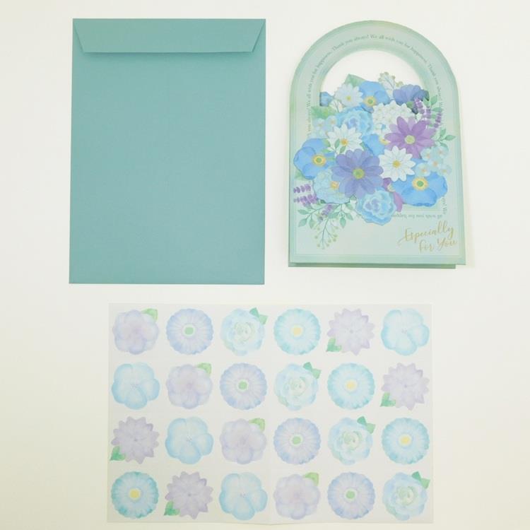 フラワーバッグ色紙 ブルー ブルー