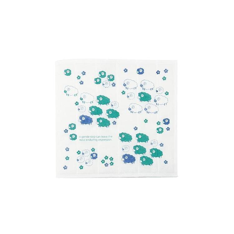 ご挨拶かや生地ふきん 30×30cm おやこひつじ おやこひつじ