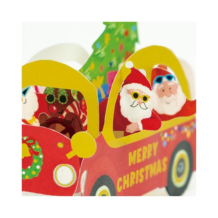 クリスマスカード 立体 パーティーカー サンタ サンタ