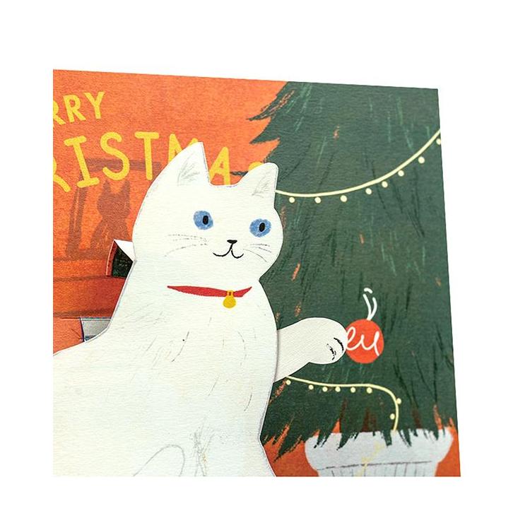 クリスマスカード ポップアップ イタズラネコ ツリー ツリー