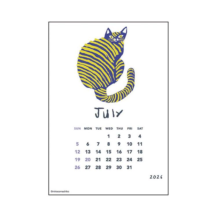 2026年1月始まりカレンダー 卓上 レタープレススタンド ミロコマチコ