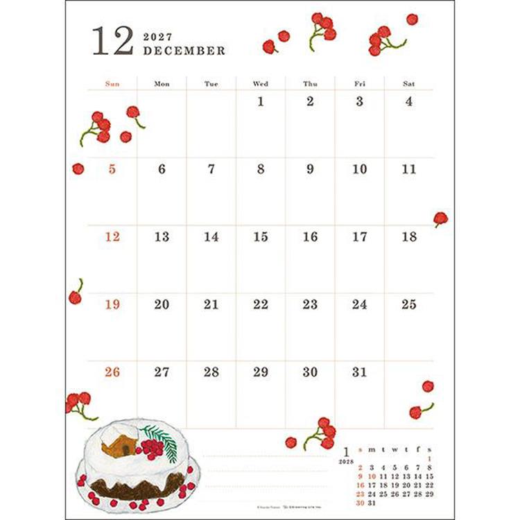 2027年1月始まり 壁掛け カレンダー 米津祐介 リラクシング
