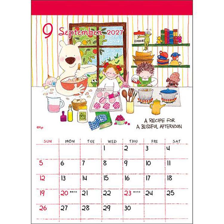 2027年1月始まり 壁掛け カレンダー ココちゃん 気球 気球