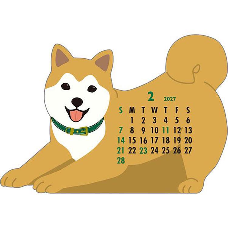 2027年1月始まり アニマルダイカットカレンダー ジャパニーズドッグ ジャパニーズドッグ