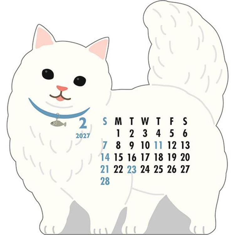 2027年1月始まり アニマルダイカットカレンダー マンチカン マンチカン