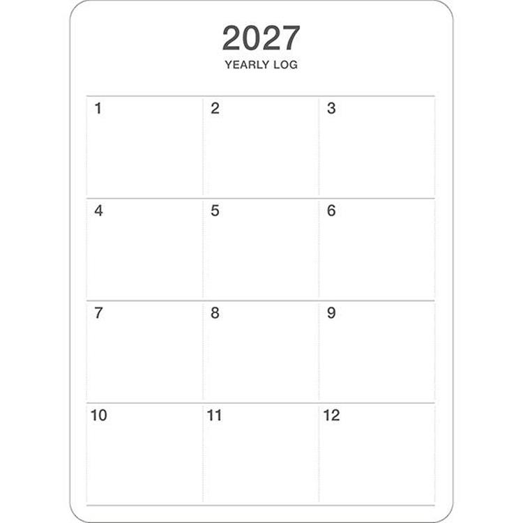 2027年1月始まり手帳 月間 A6 カスタムダイアリーステッカーズ プレーン 日曜始まり