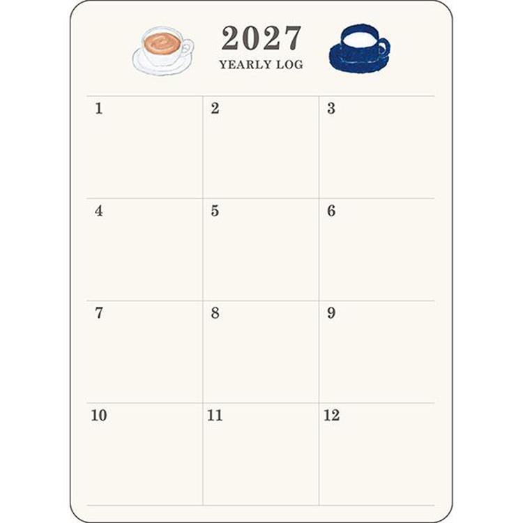 2027年1月始まり手帳 月間 B6 カスタムダイアリーステッカーズ 米津祐介 リラクシング